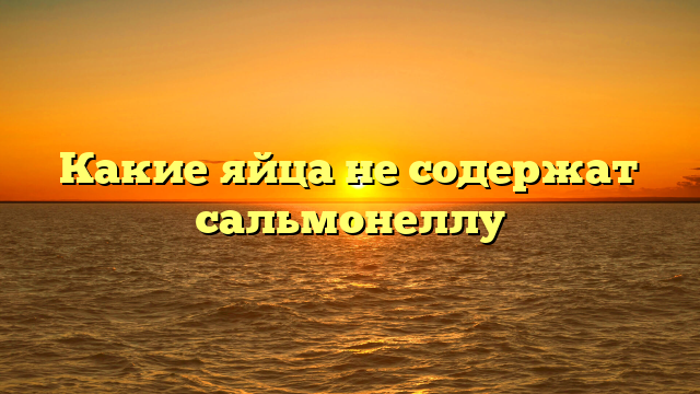 Какие яйца не содержат сальмонеллу